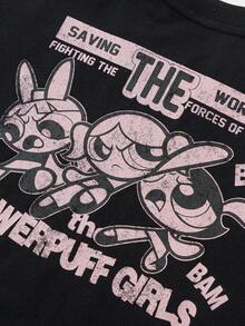 Balabala 女童长袖T恤，飞天小女警印花 - 柔软棉质面料 - 时尚日常穿着 - 黑色 - 查看 5