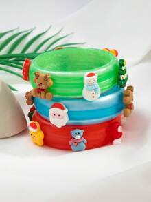 1pc Fashionable European & American Christmas Tree Resin Bracelet, Suitable For Holiday Parties