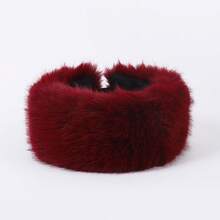 Outdoor Fashionable Casual Thick Faux Fur Lined Beanie Hat, Warm Neck Gaiter, Suitable For Autumn/Winter - 彩色 - 查看 17