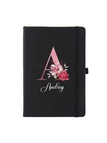 80 Sheets/160 Pages - Customized Name Diary, A5 Size Personalized Initial Notebook, A-Z Personalized Initial, Women's Customized Diary, Customizable Travel Notebook, Work Notebook, Leather Notebook School Supplies - Multicolor - View 25
