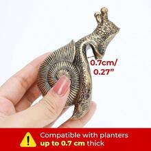 Vintage Resin Snail Planter Pot Hugger Flower Figurine, Climbing Statue And Vase Miniature Fairy Garden Terrarium Decor, Resin Art Patio Lawn Yard Outdoor Fence Hanger Animal Ornament, Bronze - 黃色 - 查看 3
