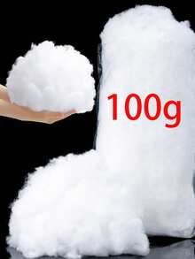 1件高品質高彈性白色聚酯纖維填充棉，100g/500g/1000g 絲棉絨毛，白色人造雪，絲棉纖維，PP棉，填充絲棉，大容量，柔軟蓬鬆，高彈性枕芯材料，適用於DIY娃娃和手工枕頭，保暖填充材料，聖誕樹雪花裝飾，聖誕禮物，壓縮包裝，方便運輸，衛生高彈性聚酯填充 - 彩色 - 查看 4