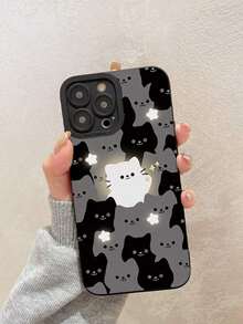 Funda de Teléfono de 1 Pieza para Pareja con Patrón de Gato Negro de Apple - Multicolor - Ver 11