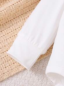 H HIBOBI 2-Piece Baby Boy Polo Romper Set – Long Sleeve Bodysuit With Bow Tie And Stripe Pants (1-18M) - White - View 6