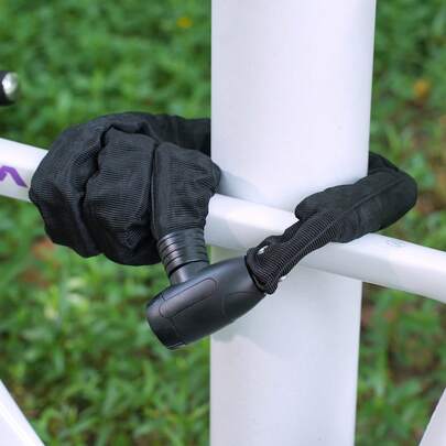 Candado de cadena para bicicleta de 47,24 pies, resistente, antirrobo, cadena de 8 mm de grosor, con 4 llaves para bicicletas eléctricas y motocicletas
