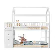 Kids Bed Frames, Headboards & Footboards - White + Wood + Wood - View 10