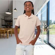 Polo Infantil Menino Camisa Algodão Piquet Tam: 4 ao 16 - Bege - Visão 10