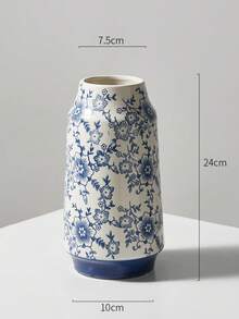 Wazon porcelanowy w kolorze niebieskim i białym, duża ceramiczna ozdoba, kreatywny stolik do herbaty, salon, woda odżywcza, kompozycja kwiatowa, ekskluzywny, nowy wazon w stylu chińskim