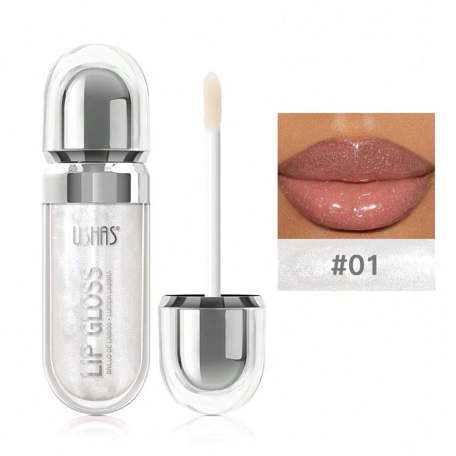 Pearlescent Liquid Lipstick Long-Lasting Non-Stick Cup Waterproof Mirror Fine Glitter Lip Gloss - 01#clear - 查看 1