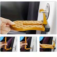 Foldable Car Door Step And Window Breakers 2-In-1, Multi-Function Car Climbing Pedals, SUV, Truck, Van Luggage Rack Auxiliary Ladder, Suitable For Car Roof Cleaning, Luggage Storage,  Off-Road Scenery Appreciation And Photography, Exterior Accessories, Automotive Body Steps - Yellow - View 7