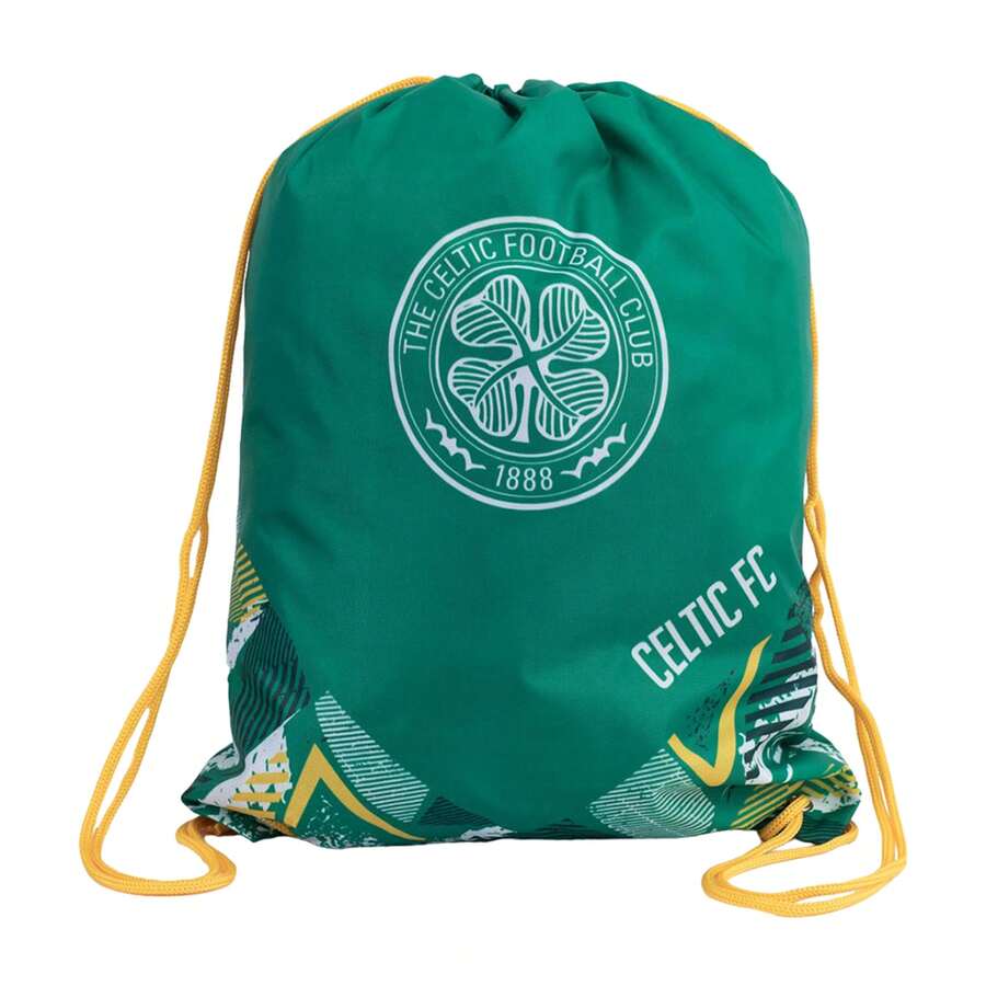 Celtic FC Vector Drawstring Bag (Green/Yellow/White) - 100% Mixed - (TA12571) - Green - View 1