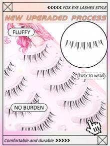 5 Pairs Cartoon Eyelashes, Natural Transparent False Eyelashes, Eyelash Extension, Curly & Soft, Beauty, Daily Makeup And Asian Makeup