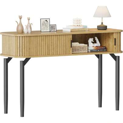 Dragonpad 47inch Console Table With Drawers And Open Shelf, Narrow Sofa Table For Entryway Or Hallway, Long Behind Couch Table With Storage