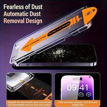 3 bucăți de protecție ecran din sticlă securizată HD transparentă cu kit de instalare, kit de auto-aliniere compatibil cu iPhone 17 Pro Max/17 Air/16 Pro Max/16 Pro/16 Plus/16E/16/15 Pro Max/14 Pro Max/13 Pro Max/12/11/Xs Max/XS/XR, acoperire completă, anti-amprente