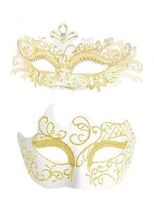 1 套化妆舞会面具，狂欢节装饰威尼斯面具女士万圣节 - 繫帶款 - 查看 21
