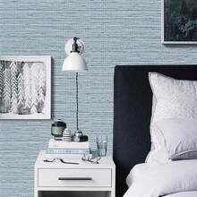 Arthome 40x300CM Papel de Contacto Autoadhesivo Vinilo de PVC Grano de Beige Lino Impermeable,Papel Pintado Vinilo Decorativo para Muebles,Encimera,Cocina,Estante - Grano de Lino Azul - Ver 3