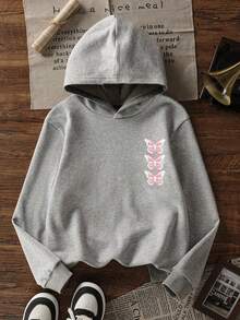 1 Stück Thermogefütterter Kapuzenpullover für Tween-Mädchen, warme dicke Jugendkleidung, geeignet für Kinder Herbst/Winter Langarmoberteil, Y2K/Streetwear/Urlaub/Mode/College