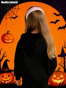 KID005/Chaqueta con capucha para niñosBuzo para niñas con estampa de la Virgen de Guadalupe, perfecto para la época de Halloween, con capucha y bolsillo, diseño atractivo y cómodo - Negro - Ver 2