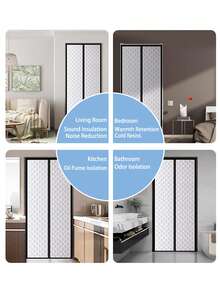Winter Magnetic Door Curtain – Thermal Insulated, Windproof & Noise-Reducing, Silent Magnetic Closure For Easy Entry, Perfect For Bedroom, Living Room & Kitchen - Silver - View 7