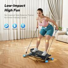 MERACH Balance Board With Resistance Bands, Portable Ski Balancing Machine Featuring LCD Monitor, 300 Lbs Capacity Gibbon Balance Trainer For Full Body Workout - 黑色 - 查看 3