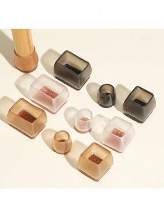 4pcsTPE Chair Leg Caps Non-Slip Transparent Thickened - Suitable For Dining Room/Living Room, Ideal For Homeowners & Renters