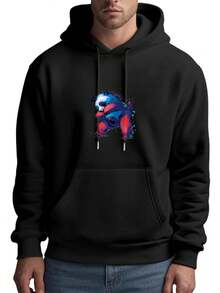 Nueva sudadera con capucha de otoño para hombres, ajuste holgado, versátil, estilo moderno, chaqueta de manga larga estilo pareja - Negro - Ver 4