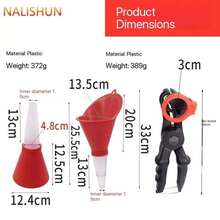 مجموعة ملء زيت محرك السيارة قمع عالمي قابل للتعديل بعرض مشبك قابض من البلاستيك PVC أداة صب الزيت متعددة الوظائف للسيارات