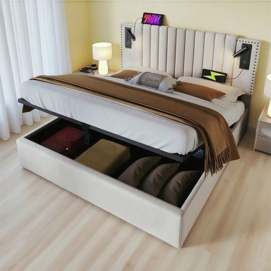 Bed Frames - Beige - View 1