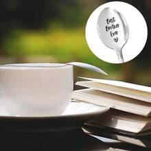 [Engraved Stainless Steel Spoon] Best Brother Ever" Engraved Stainless Steel Spoon - Shiny, Reflective Finish With Heart Symbol - Ideal Gift For Tea & Coffee Enthusiasts - Perfect For Birthday, Christmas & Father's Day - Silver - View 3