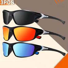 FIYLROG 3 Pairs Fashion Glasses Casual Set, Futuristic Tech Style, Unisex, Full Frame Wrap-Around Glasses - Multicolor - View 8