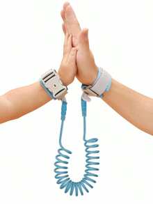 1pc Upgraded Anti-Lost Baby Leash Bracelet With Key Lock, Retractable Child Safety Wrist Link - 粉色 - 查看 5