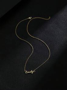 A 925 Silver Personalized Customized English Name Love Pendant Necklace, A Unique And Meaningful Gift, Warm And Unique Accessory Jewelry, Light Luxury Women's And Men's Jewelry Accessories,Gold,Stylish,Colorful,Vintage,Unisex,Hipster,Simple,Casual,Custom,Personalized,Unique,Ideal Gifts For Him,Ideal Gifts For Her,Her,Boyfriend,Girlfriend,Dad,Mom,Family,Friends,For Anniversaries,For Birthdays,For Graduation,For Prom,For Party,Necklaces For Women