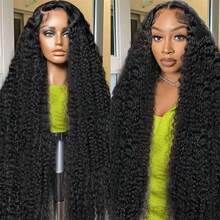 Xiayume 28 30 Inch 360 Lace Front Wigs Human Hair Invisi Strap 250 Density Deep Wave Lace Front Glueless Wigs Human Hair Pre Plucked With Drawstring 360 HD Full Lace Frontal Wigs For Women - Natural Black - 查看 9