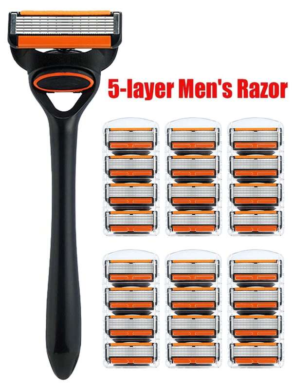4/12/24 pezzi Lame di ricambio a 5 strati per rasoio da uomo Fusion Pro Power, tagliacapelli per barba e viso, 5 lame