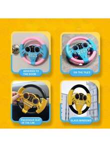 1pcs Children's Driving Simulator Steering Wheel Toy, With Suction Cups, Interactive Car Wheels, For Educational Play, Made Of Plastic, Multi-Functional, With Sound Effects, Children's Gift - Pink And Yellow (Without Batteries) - Nhiều màu - Xem 9