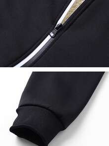 Women's Outdoor Jacket With Thermal Lining, Sherpa Teddy Sweatshirt,Fleece,Winter Black - Black - View 5