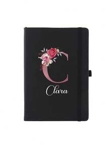 80 Sheets/160 Pages - Customized Name Diary, A5 Size Personalized Initial Notebook, A-Z Personalized Initial, Women's Customized Diary, Customizable Travel Notebook, Work Notebook, Leather Notebook School Supplies - Multicolor - View 30
