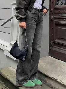 Straight-Leg Grey Casual Jeans For Teenagers - Dark Grey - View 3