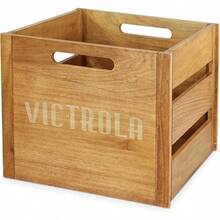 Victrola Caja de Madera para Discos de Vinilo, Rústico, Marrón, 14x13.25x11.75 Pulgadas, 5 Libras - Roble - Ver 6