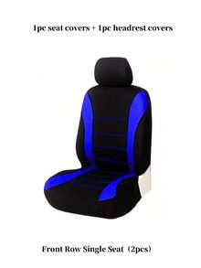 Universal Fit Car Seat Covers Full Set (2/4/9-PCS) - Airbag Compatible Cloth Fabric For Sedan, SUV, Van | Choose 1/2/5-Seater: Includes Headrest & Back Seat Covers - Style a - View 14