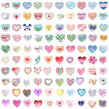 50 cái/100 cái Hình dán vẽ tay hình trái tim dễ thương, dùng để trang trí bình nước và điện thoại, hình dán trái tim tự làm, hình dán tỏ tình sáng tạo. - Nhiều màu - Xem 9