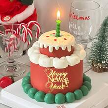 1个/3个/6个新年生日蛋糕装饰插牌，金色亚克力蛋糕装饰签，适用于新年派对、家庭聚会礼物、甜点装饰 - 彩色 - 查看 2