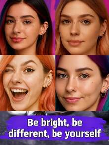 4Pcs Fake Piercing Jewelry Set, 2Pcs Fake Lip Rings And 2 Sheets Stickers - Nose Ring, Eyebrow, Lip Ring, Labret Studs & More - Adhesive Face Jewelry