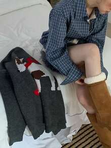 秋季新款小众格纹荷叶边下摆休闲复古拼接宽松长袖衬衫 春季 - 藍色 - 查看 7