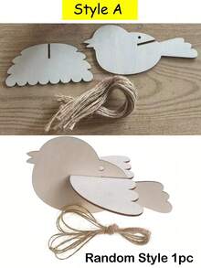 1 Set de Kit de decoración de pájaros de madera 3D para colorear manualmente, pintura colorida, set de pájaros de madera en blanco para colorear, temporada de regreso a clases - Multicolor - Ver 14