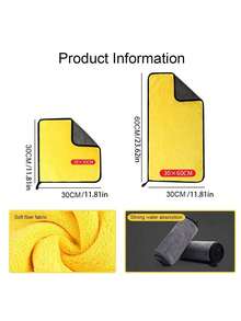 Soft Microfiber Car Washing Towel Coral Fleece Double-Sided Thickened Car Towel Lint Free Car Wash TowelAbsorbent Glass Cleaning Towel Automotive Cleaning Drying Cloth Car Care Detailing Towel Used For Cleaning Car Windshield Car Window Car Center Console Steering Wheel Trunk Stove Pot Bowl Faucet Kitchen Bathroom And Furniture Pet Towel Multi Functional Towel Thick Washable Kitchen Rag - Multicolor - View 6