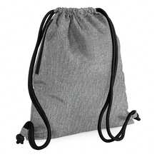 Bagbase Icon Drawstring Bag/Gymsac (Grey Marl/Black) - 100% Polyester - (BC3396) - Grey - View 1