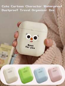 Cute Cartoon Character Waterproof Dustproof Travel Organizer Box ,Mini Cosmetic & Makeup Storage For Lipstick, Portable Storage Box ,Waterproof And Moisture-Proof Students' Tools Snack Storage Box,Cartoon Box, Earphones, Chargers, Desk Accessories - Durable Plastic, Freestanding Design, Car & Home Use, Cosmetic Storage Organizer, Playful Design, Easygrip Handles - Multicolor - View 2