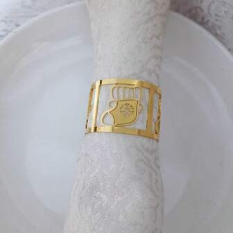 6 piezas/8 piezas/12 piezas Anillos para servilletas con diseño de ciervos y flores navideños, portaservilletas decorativos para el hogar, adecuados para fiestas navideñas, cumpleaños, bodas, cenas y otras ocasiones, accesorios decorativos creativos para dar ambiente a comidas, banquetes y picnics