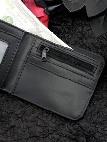 1pc New Men's Wallet Punk Style Car Wallet Unisex Compact Wallet & Card Holder Street Fashion Bifold Wallet For Men Wallet Mini Wallet Purse Wallet Small Wallet Men Wallet Leather Card Wallet Coin Wallet - Black - View 10